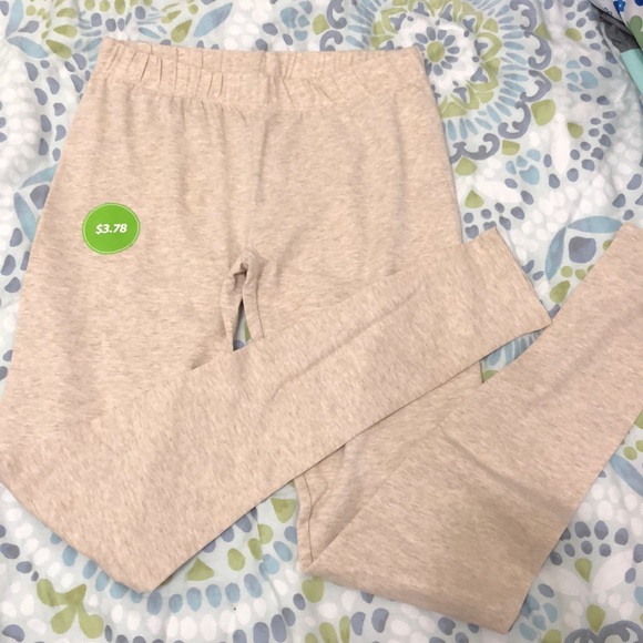 Cream color soft / comfortable leggings S/CH (3-5) - Picture 1 of 6